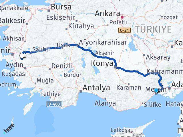 Mersin Bayındır İzmir Arası Kaç Km - Yol Haritası