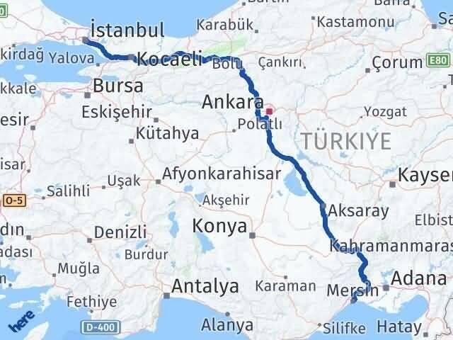 Mersin Beyoğlu İstanbul Arası Kaç Km - Yol Haritası