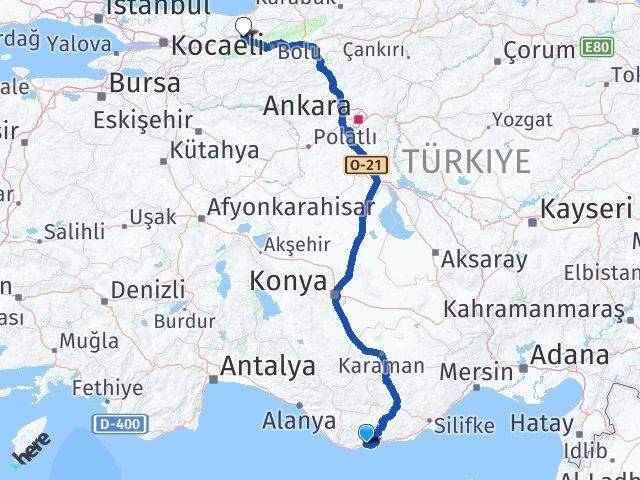 Mersin Bozyazı Düzce Arası Kaç Km - Yol Haritası