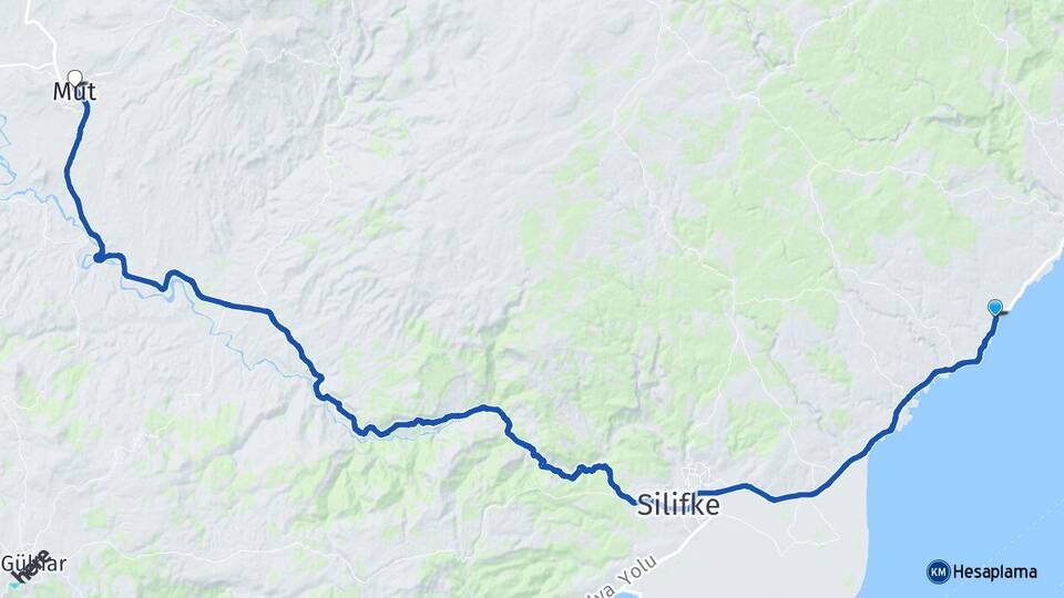 Mersin Erdemli Ayaş Mut Arası Kaç Km - Yol Haritası