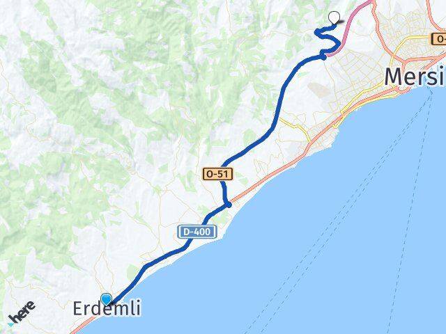 Mersin Erdemli Çavak Yenişehir Arası Kaç Km - Yol Haritası