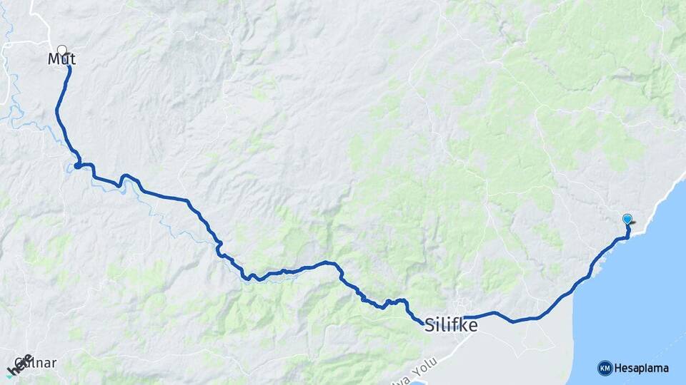 Mersin Erdemli Kızkalesi Mut Arası Kaç Km - Yol Haritası