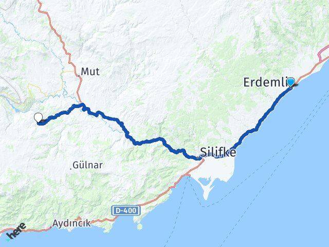 Mersin Erdemli Kuskan Gülnar Arası Kaç Km - Yol Haritası