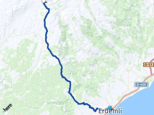 Mersin Erdemli Kuşluca Erdemli Arası Kaç Km - Yol Haritası