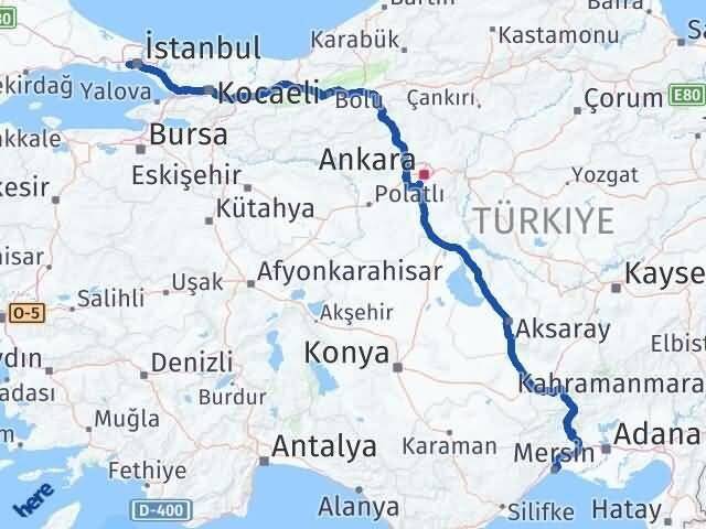 Mersin Esenler İstanbul Arası Kaç Km - Yol Haritası