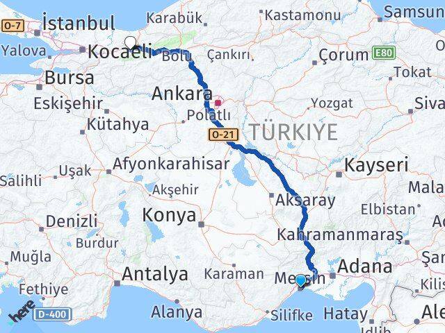 Mersin Gölyaka Düzce Arası Kaç Km - Yol Haritası