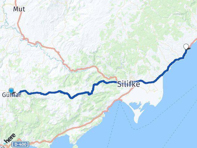 Mersin Gülnar Ayaş Erdemli Arası Kaç Km - Yol Haritası