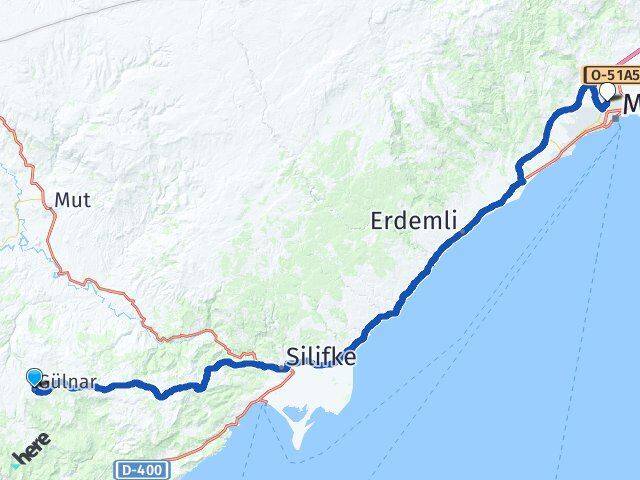 Mersin Gülnar Toroslar Arası Kaç Km - Yol Haritası