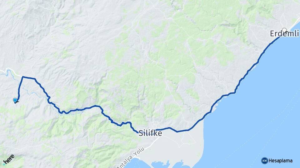 Mersin Gülnar Zeyne Erdemli Arası Kaç Km - Yol Haritası