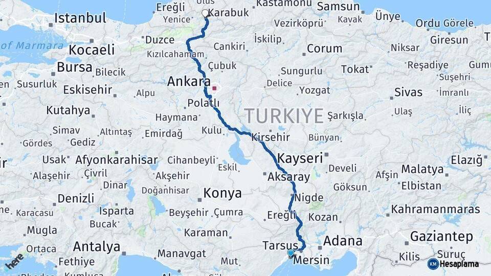 Mersin Karabük Arası Kaç Saat? Yol Haritası, Yakıt, Rota ve Mesafe Hesaplama Mersin Karabük Arası Kaç Km? Kaç Saat? Yol Haritası