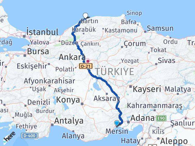Mersin Kurucaşile Bartın Arası Kaç Km - Yol Haritası