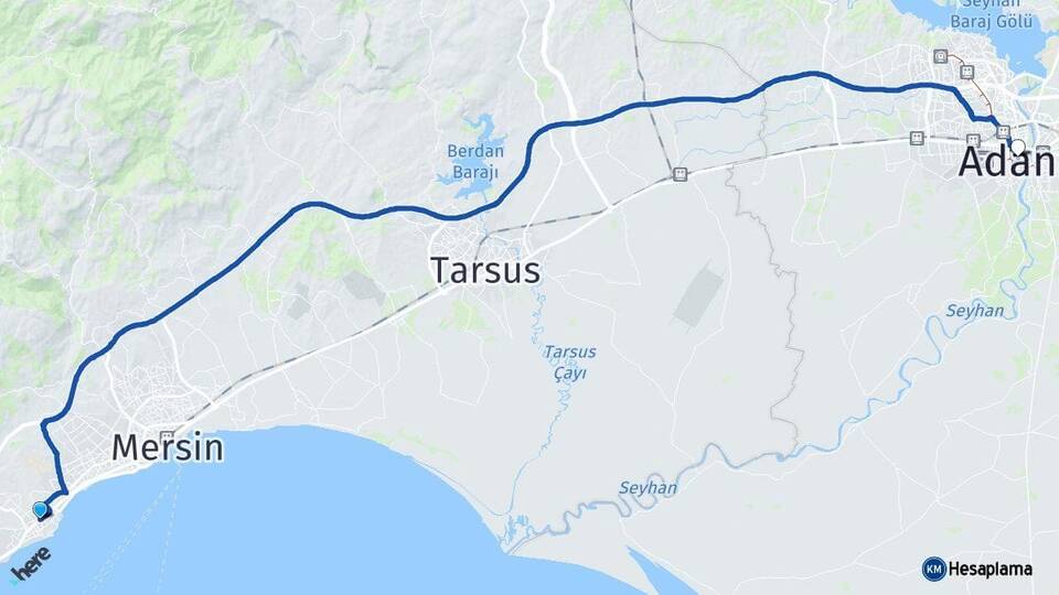 Mersin Mezitli Adana Arası Kaç Km - Yol Haritası