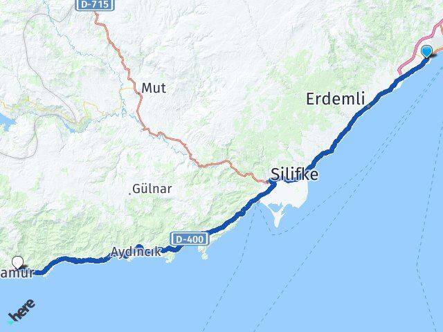 Mersin Mezitli Bozyazı Arası Kaç Km - Yol Haritası