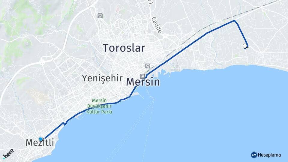 Mersin Mezitli Kazanlı Akdeniz Arası Kaç Km - Yol Haritası