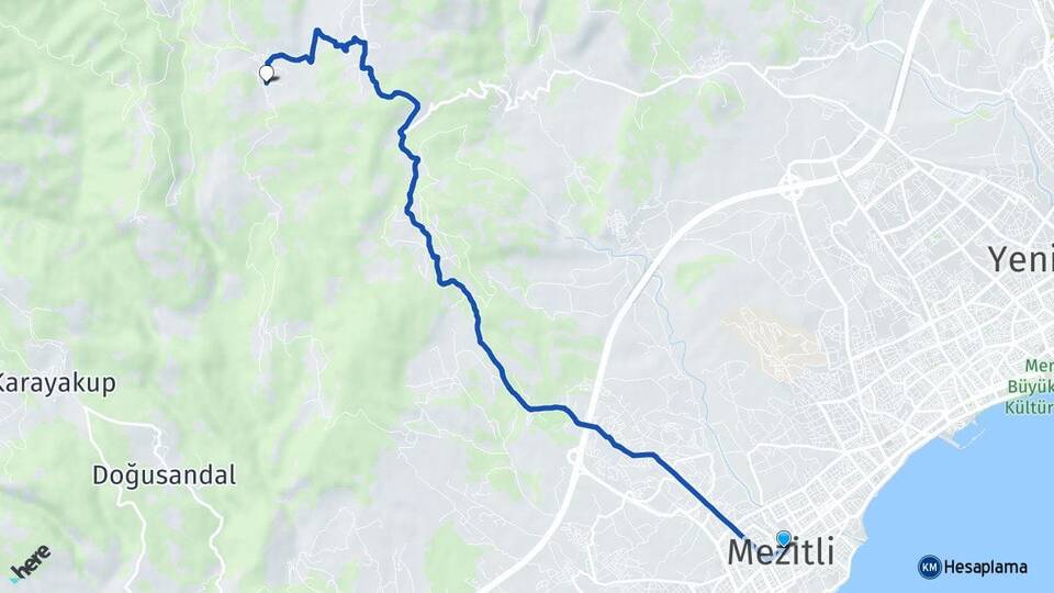 Mersin Mezitli Kuzucu Mezitli Arası Kaç Km - Yol Haritası