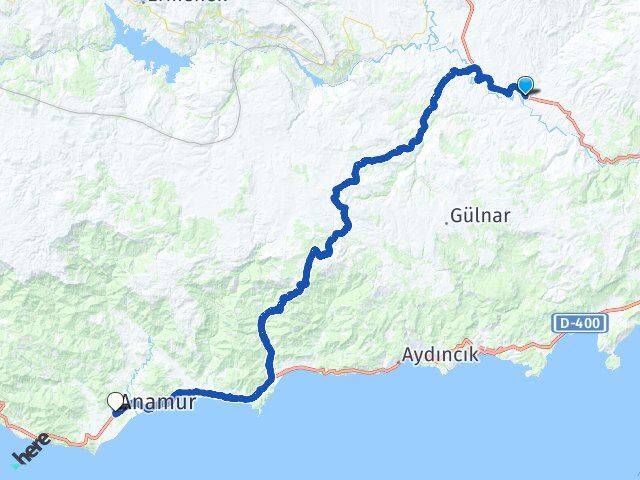 Mersin Mut Kurtsuyu Anamur Arası Kaç Km - Yol Haritası