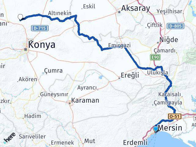 Mersin Sarayönü Konya Arası Kaç Km - Yol Haritası