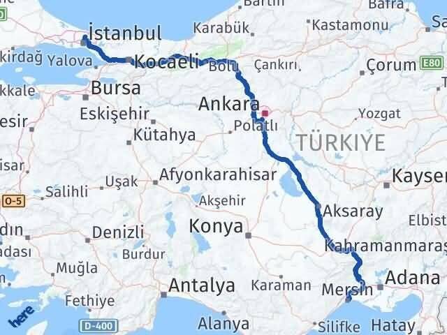Mersin Sarıyer İstanbul Arası Kaç Km - Yol Haritası