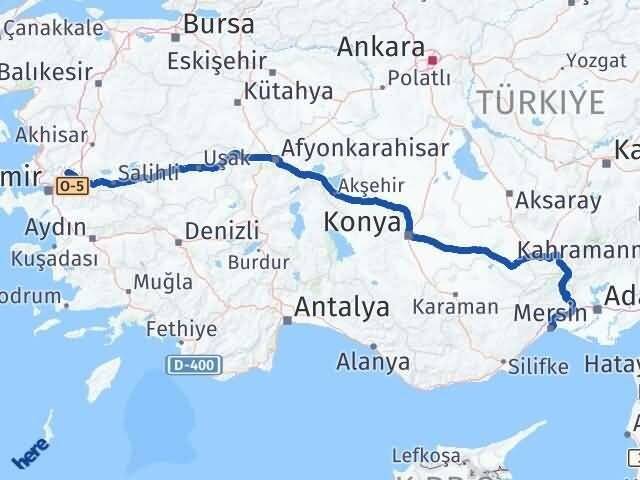 Mersin Şehzadeler Manisa Arası Kaç Km - Yol Haritası