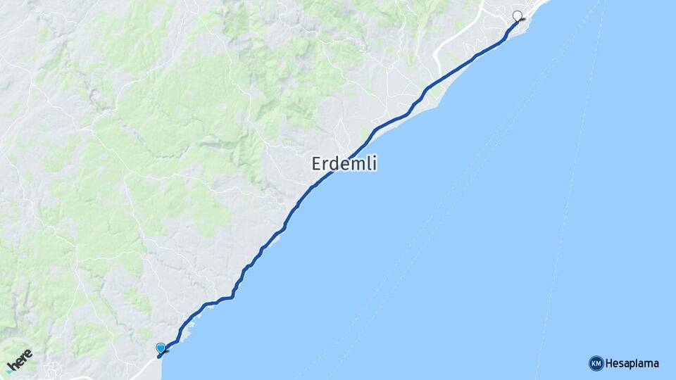 Mersin Silifke Atakent Mezitli Arası Kaç Km - Yol Haritası