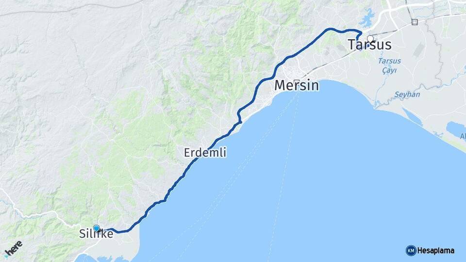 Mersin Silifke Tarsus Arası Kaç Km - Yol Haritası