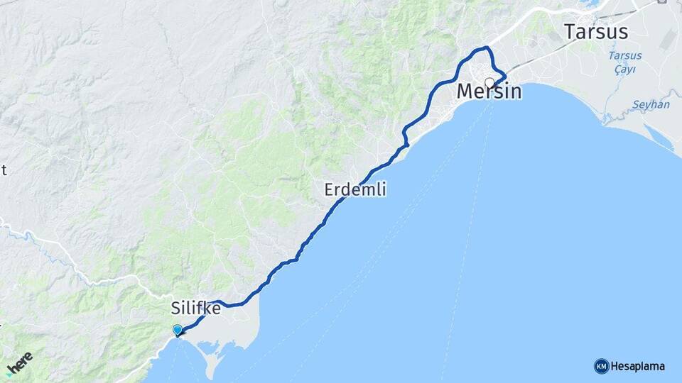 Mersin Silifke Taşucu Arası Kaç Km - Yol Haritası