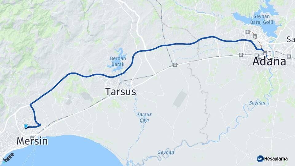 Mersin Toroslar Adana Arası Kaç Km - Yol Haritası