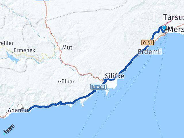 Mersin Toroslar Bozyazı Arası Kaç Km - Yol Haritası
