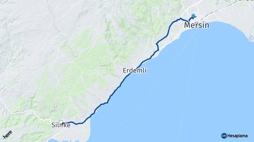 Mersin Toroslar Silifke Arası Kaç Km - Yol Haritası
