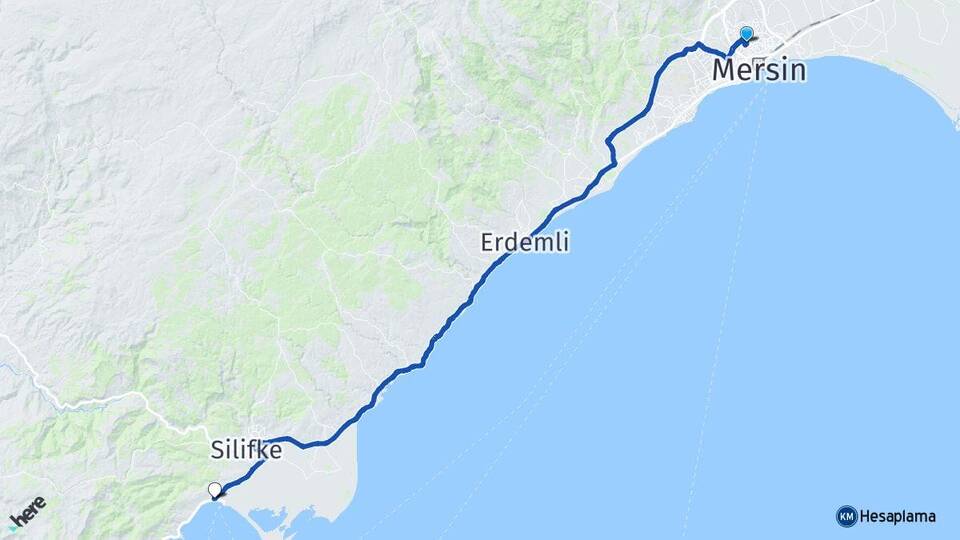 Mersin Toroslar Taşucu Silifke Arası Kaç Km - Yol Haritası
