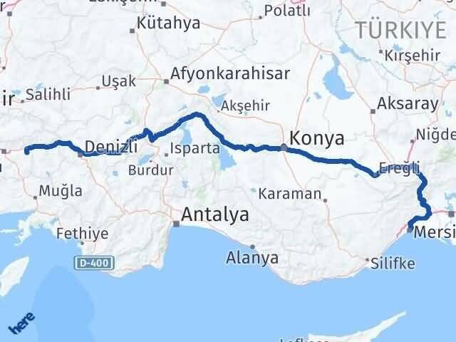 Mersin Yenipazar Aydın Arası Kaç Km - Yol Haritası
