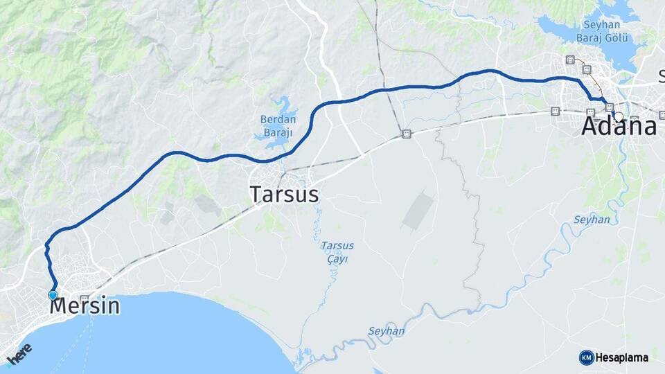 Mersin Yenişehir Adana Arası Kaç Km - Yol Haritası