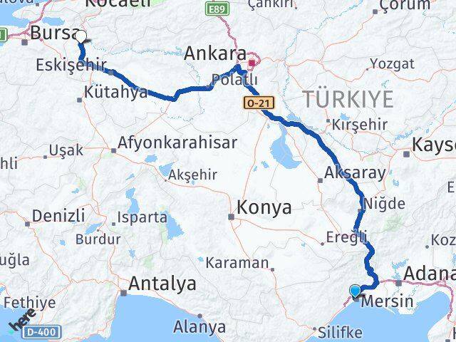 Mersin Yenişehir Bilecik Arası Kaç Km - Yol Haritası