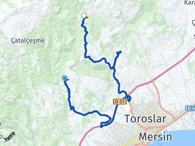 Mersin Yenişehir Değirmençay Toroslar Arası Kaç Km - Yol Haritası