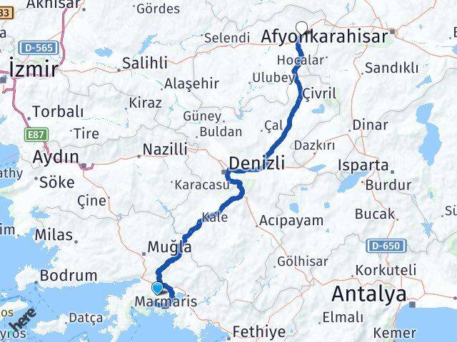 Muğla Banaz Uşak Arası Kaç Km - Yol Haritası