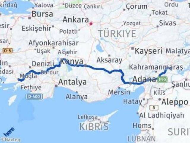 Muğla Besni Adıyaman Arası Kaç Km - Yol Haritası