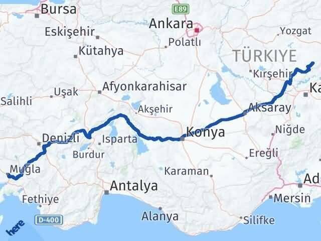 Muğla Çayıralan Yozgat Arası Kaç Km - Yol Haritası