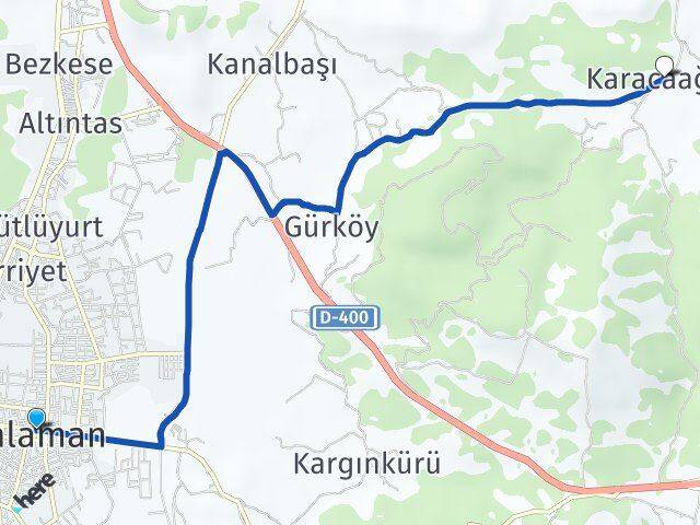 Muğla Dalaman Karacaağaç Dalaman Arası Kaç Km - Yol Haritası