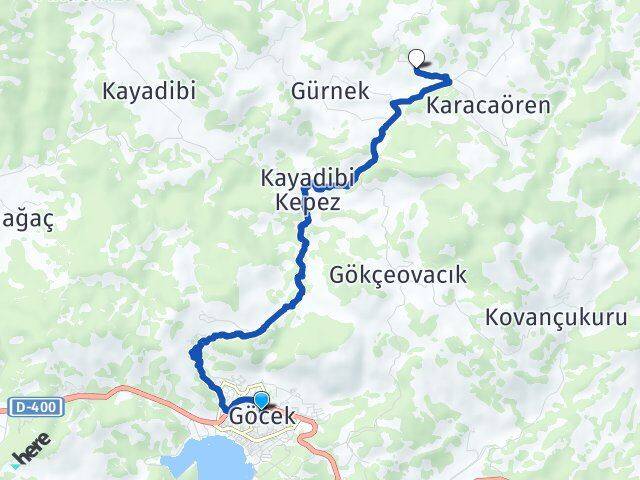 Muğla Fethiye Göcek Sabunlu Dalaman Arası Kaç Km - Yol Haritası