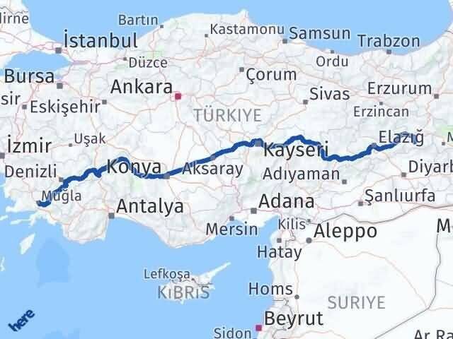 Muğla Genç Bingöl Arası Kaç Km - Yol Haritası