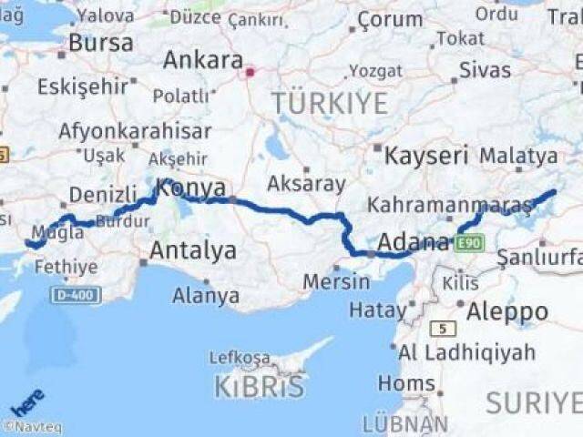 Muğla Gerger Adıyaman Arası Kaç Km - Yol Haritası