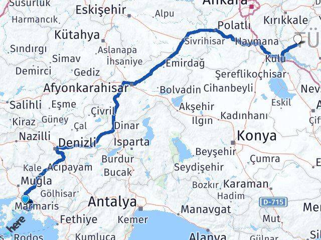 Muğla Kaman Kırşehir Arası Kaç Km - Yol Haritası