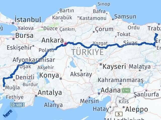 Muğla Kavaklıdere Gümüşhane Arası Kaç Km - Yol Haritası