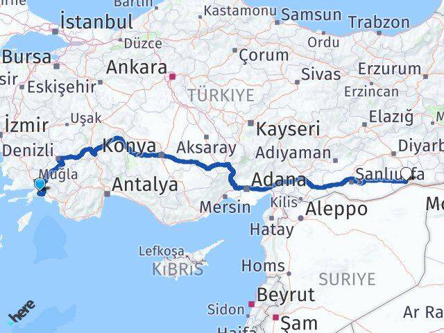 Muğla Kızıltepe Mardin Arası Kaç Km - Yol Haritası