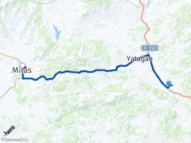 Muğla Menteşe Bayır Milas Arası Kaç Km - Yol Haritası