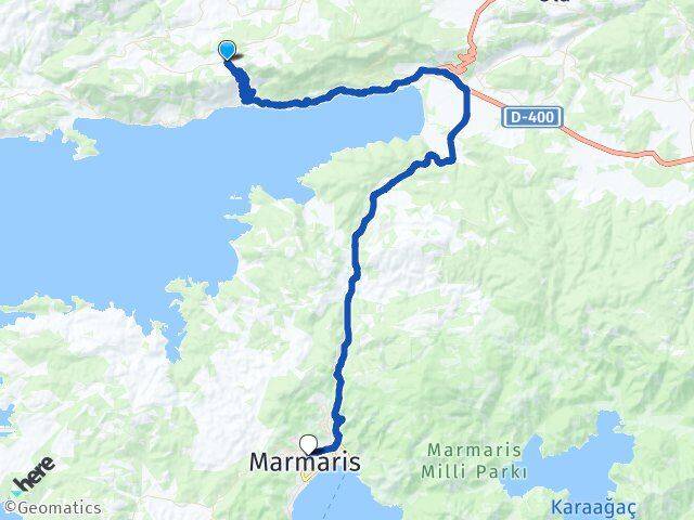 Muğla Menteşe Kıran Marmaris Arası Kaç Km - Yol Haritası