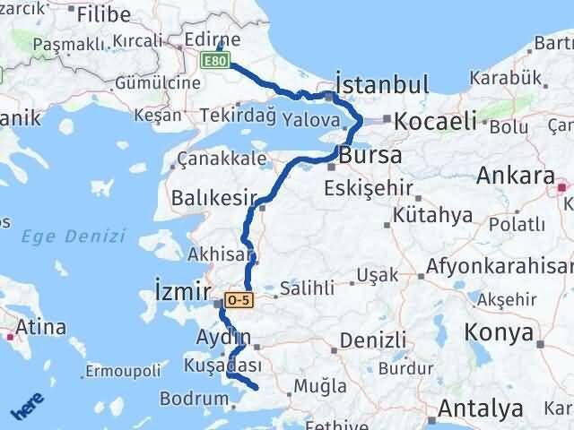 Muğla Milas Kırklareli Arası Kaç Km - Yol Haritası