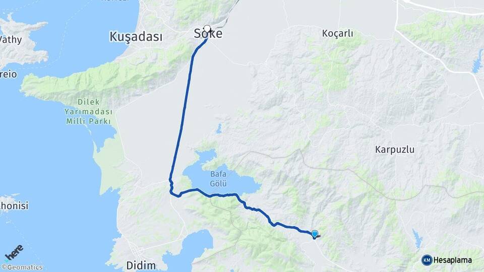Muğla Milas Selimiye Söke Aydın Arası Kaç Km - Yol Haritası