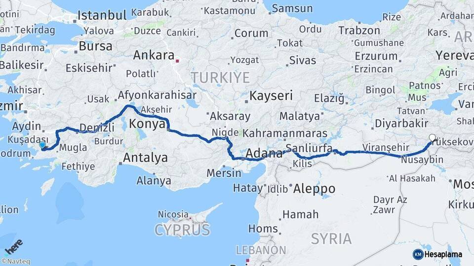 Muğla Milas Şırnak Arası Kaç Km - Yol Haritası