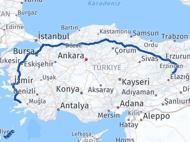 Muğla Milas Tunceli Arası Kaç Km - Yol Haritası